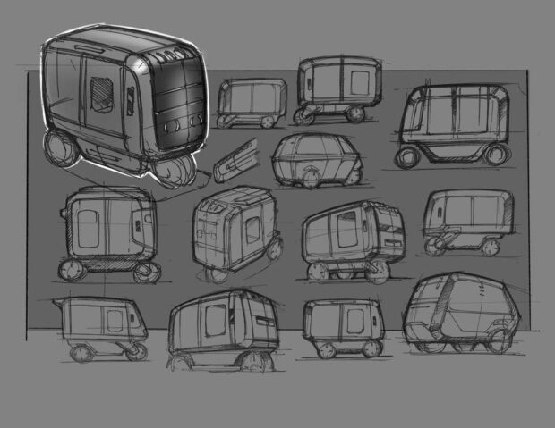 Magna delivery bot ideation sketches