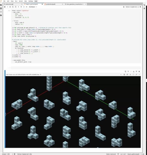 CAD as Code montage photo of polycubes process